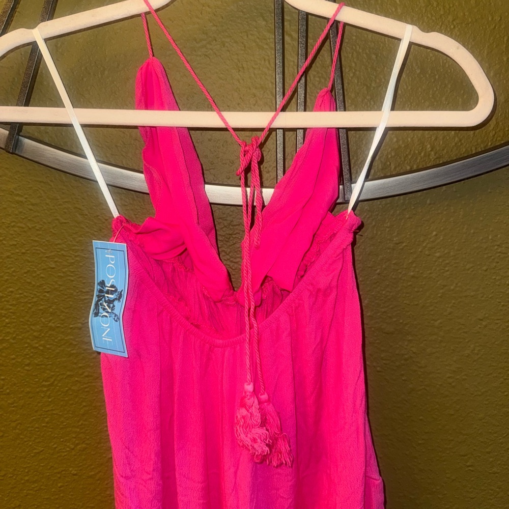 Vibrant Pink Halter jumpsuit - Picture 2 of 4